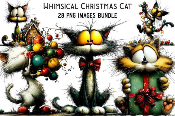 Download Whimsical Christmas Cat Clipart - Premium Resources