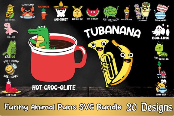 Download Funny Animal Puns SVG Bundle - Premium Resources