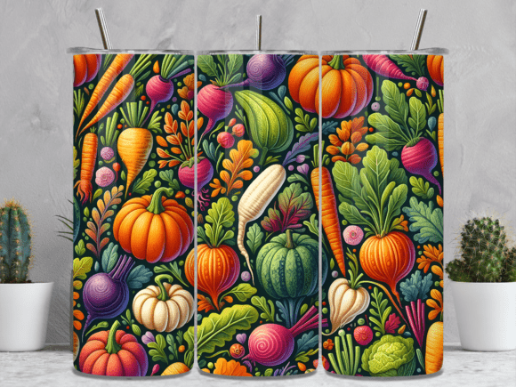 Download Autumn Harvest Veggie Tumbler Wrap - Premium Resources