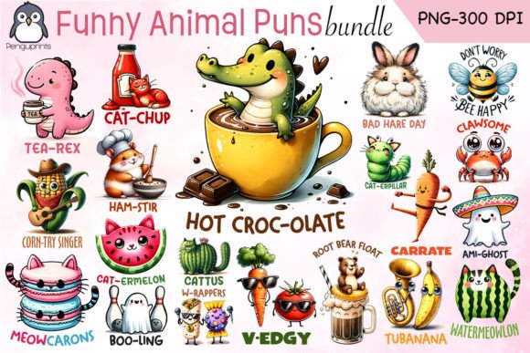 Download Funny Animal Puns Sublimation Bundle - Premium Resources